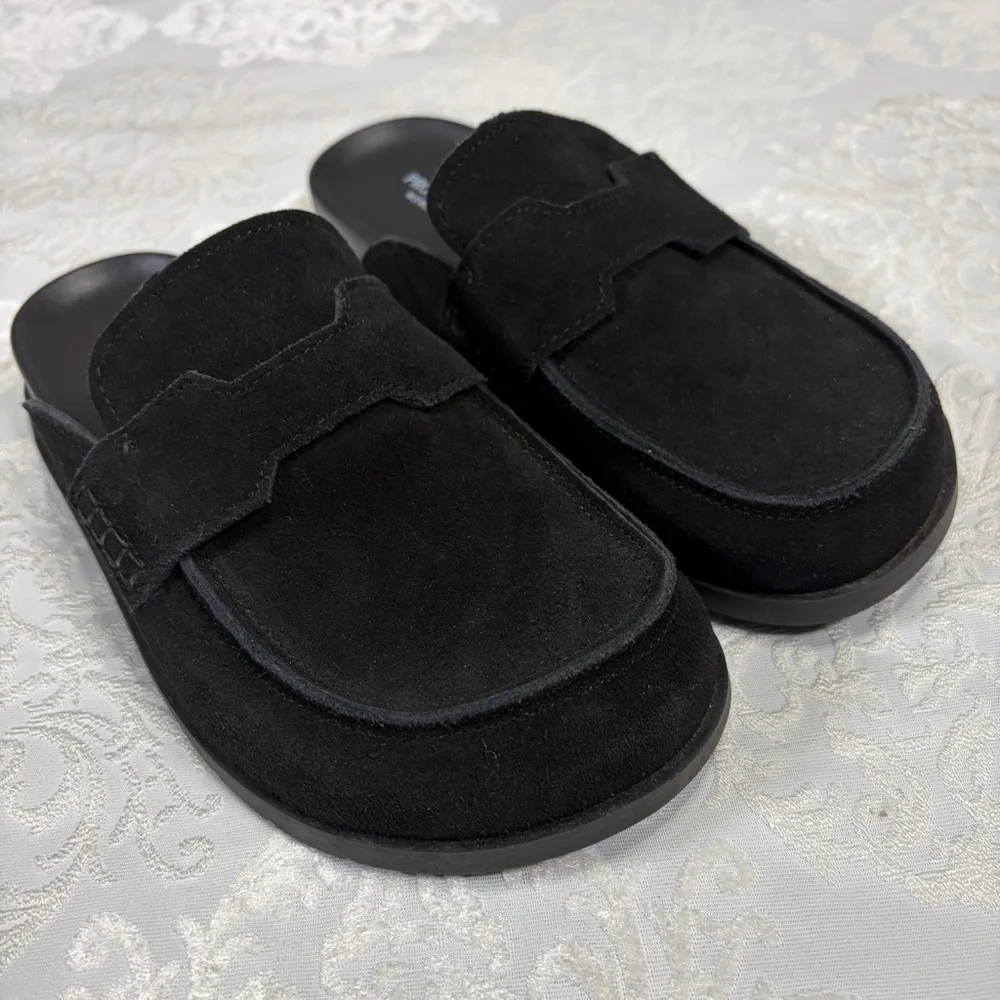Project Cloud Black Suede Slip On Clogs Size 7.5 - Picture 2 of 13